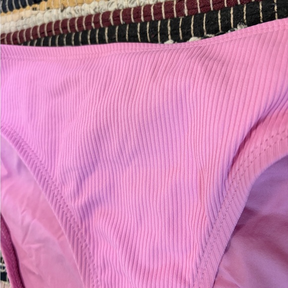 NWT Becca Ribbed Modern Edge Corset Set Hipster Bikini Large NWT Rtl $146 rosy - Picture 6 of 12